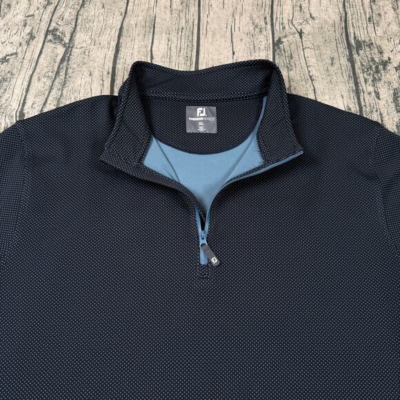 FootJoy ThermoSeries Golf Mid-Layer Pullover Men's XL Polka Dot Quarter Zip - Picture 2 of 10